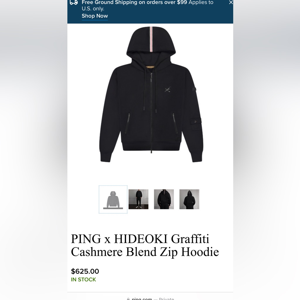 Ping X Hideoki Black Cashmere Blend Zip Hoodie